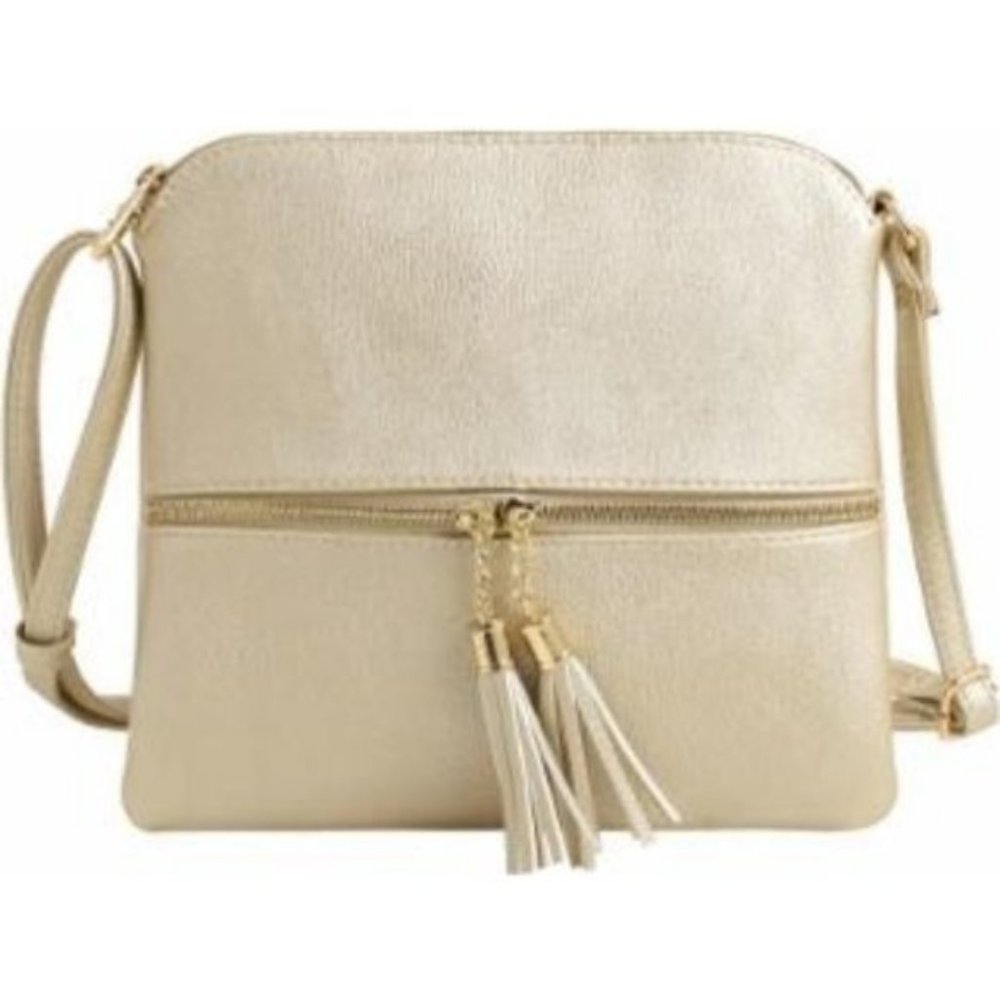 Deluxity MKII Sadie Tassel Gold Crossbody Purse